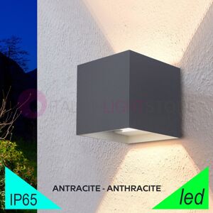 BOT Lighting Marbella Squared Antracite Faretto Led Da Esterno Cubetto 10x10 Design Moderno Ip65
