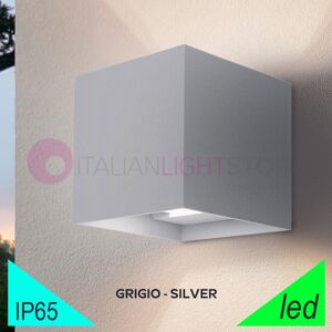 BOT Lighting Marbella Big Squared Grigio Faretto Led Da Esterno Cubo 12x12 Design Moderno Ip65