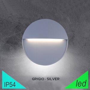 BOT Lighting Bilbao Round Grigio Mini Segnapasso Led Da Esterno Ip54 D.11 Cm