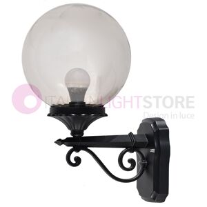 LIBERTI LAMP linea GARDEN Panama Lampada A Parete Applique Da Esterno Antracite Con Sfera Globo Policarbonato D.25 Fume'