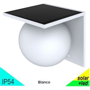 BOT Lighting Moon Bianco Applique Solare Led Con Pannello Integrato E Sensore Pir