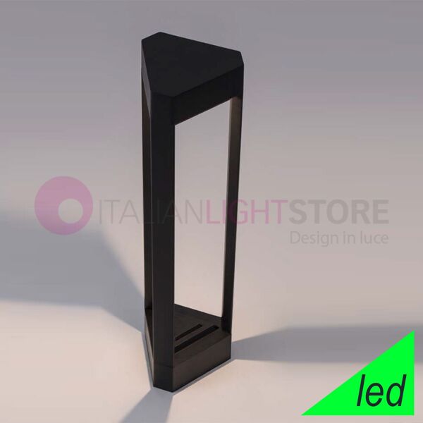 nova luce pax lampione led triangolare h. 50 cm design moderno