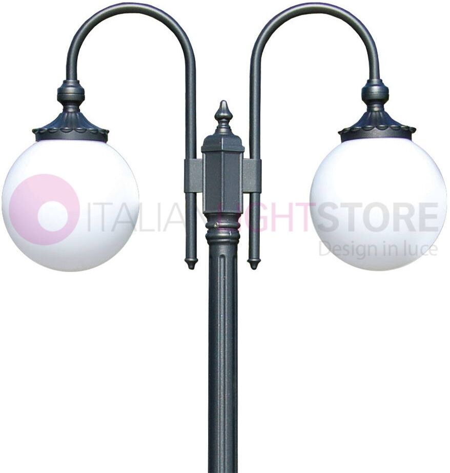 LIBERTI LAMP linea GARDEN Antares Lampione Per Esterno Giardino Antracite Con Sfera Globo D.25