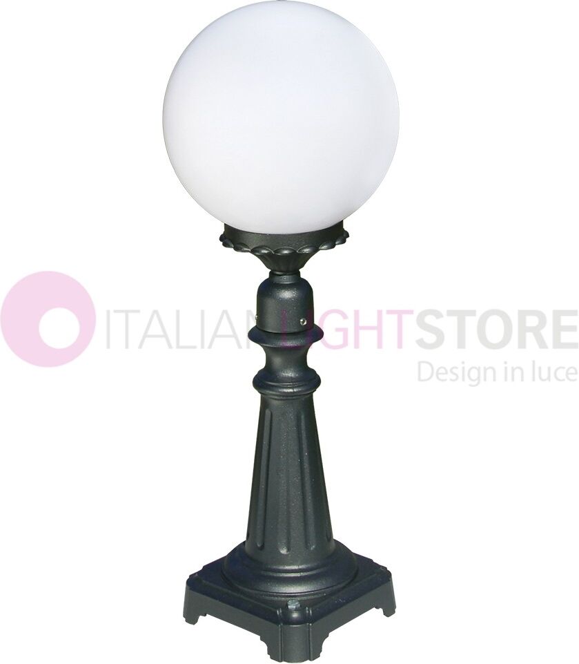 LIBERTI LAMP linea GARDEN Orione Antracite Luce Da Cancello H. 69 Per Esterno Con Sfera Globo Policarbonato D.25