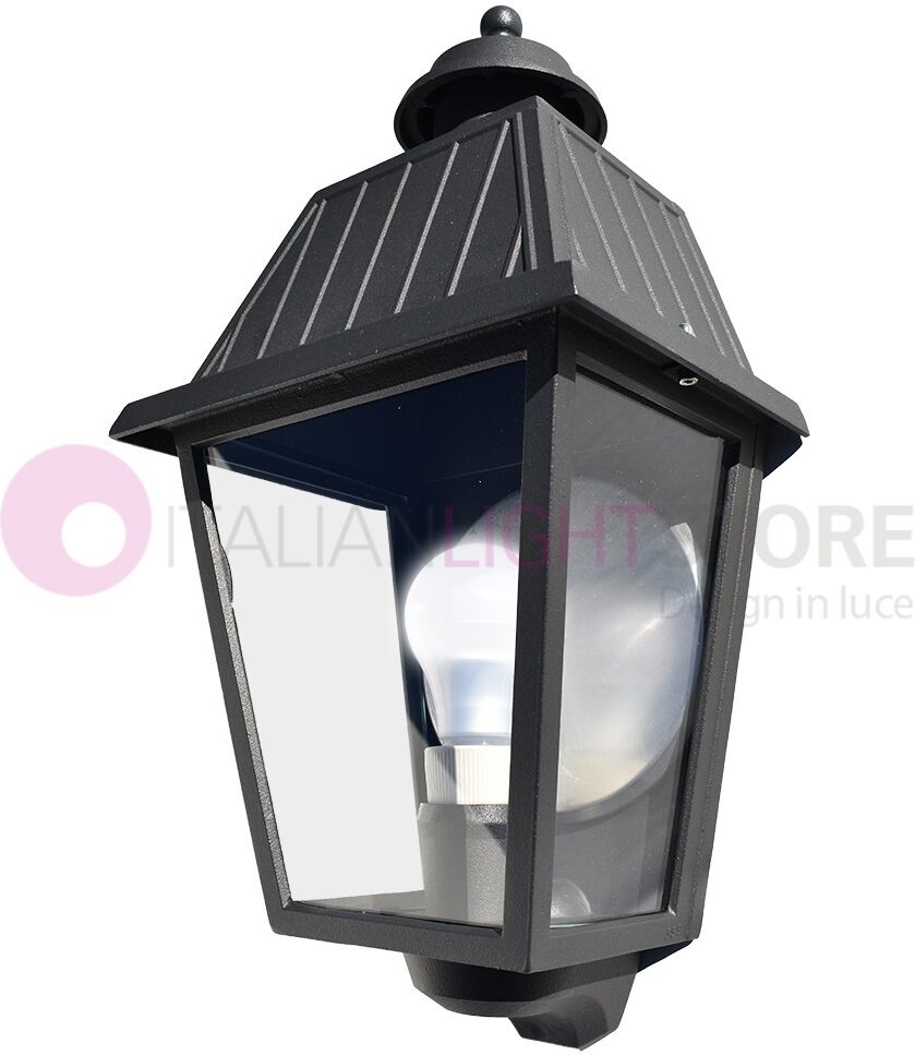 Iris Luce Rivalba Mezza Lanterna A Parete Applique Per Esterno Vetri Trasparenti Gardenlight