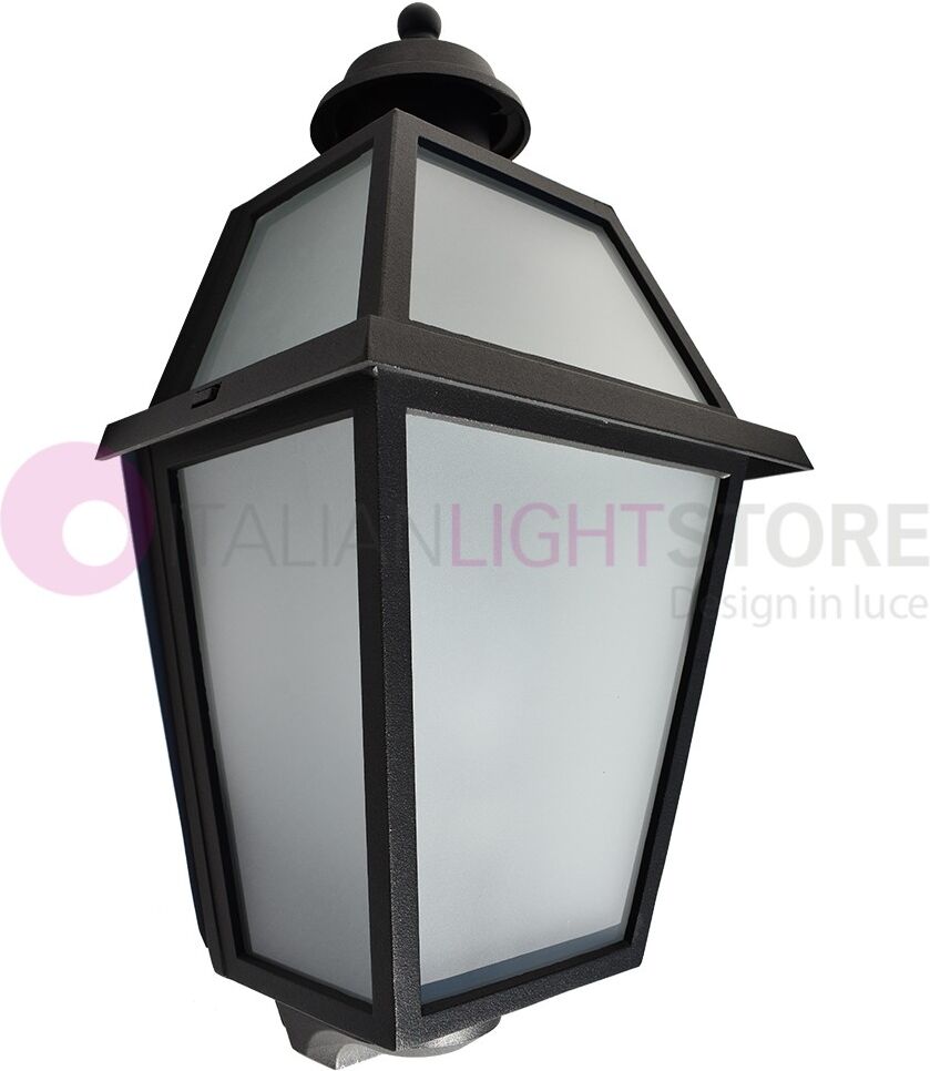 Iris Luce Rivalba Mezza Lanterna A Parete Applique Per Esterno Vetri Satinati Gardenlight