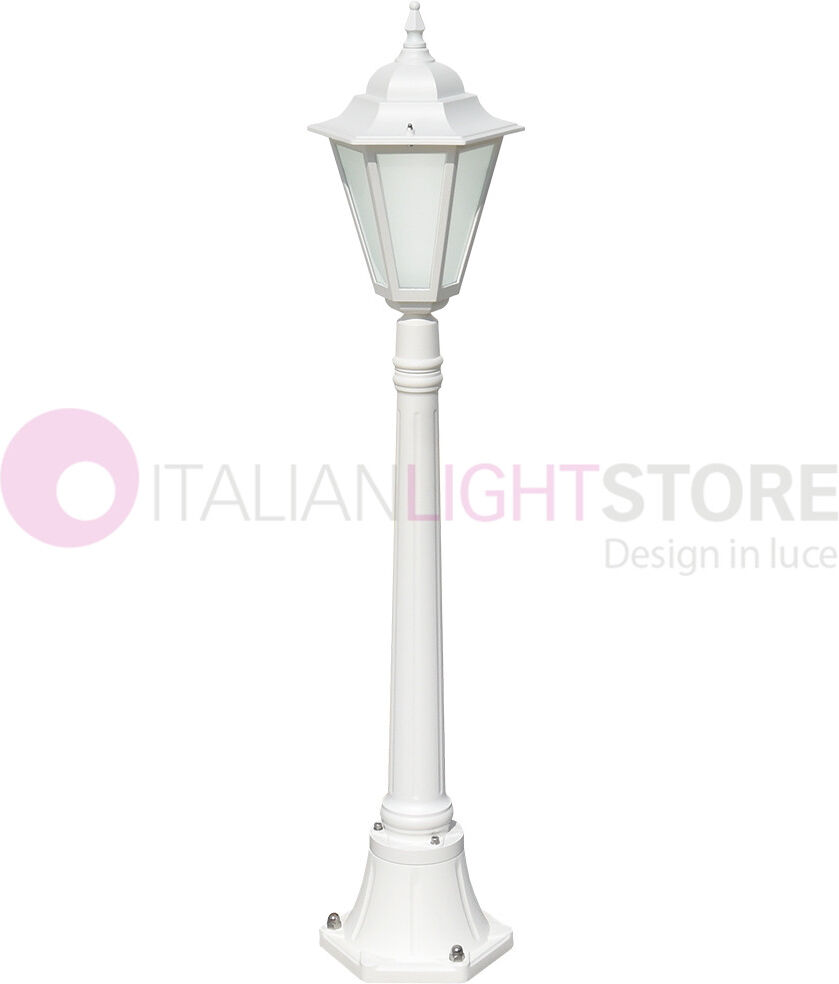 LIBERTI LAMP linea GARDEN Dafne Bianco Lampione H.117 Lanterna Esagonale Classica Per Esterno Giardino