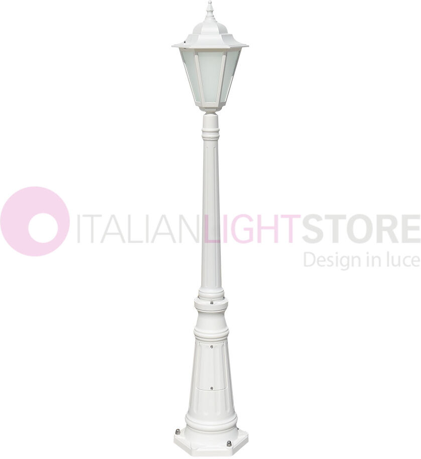 LIBERTI LAMP linea GARDEN Dafne Bianco Lampione H.154 Lanterna Esagonale Classica Per Esterno Giardino