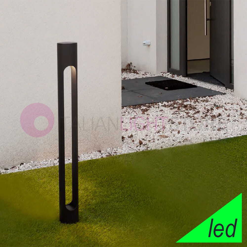 Nova Luce Ellery Lampione H. 80 Nero Design Moderno A Led Per Illuminazione Giardino Esterno Ip65