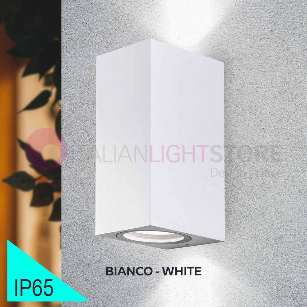 BOT Lighting Toledo2 Bianco Faretto Da Esterno Doppia Emissione Design Moderno Gu10 Ip65