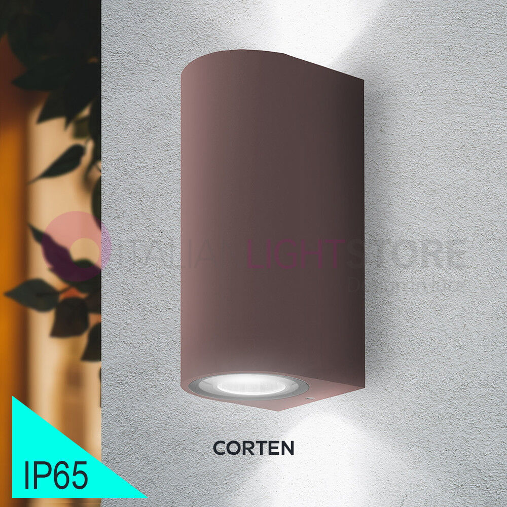 BOT Lighting Cordova2 Corten Faretto Da Esterno Doppia Emissione Design Moderno Gu10 Ip65