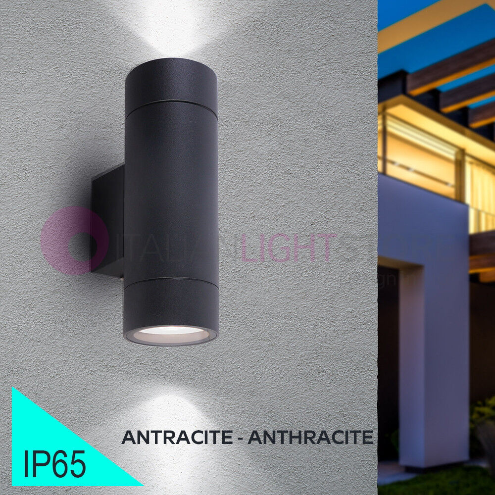 BOT Lighting Granada2.2 Antracite Faretto Proiettore Da Esterno Doppia Emissione Design Moderno Gu10 Ip65