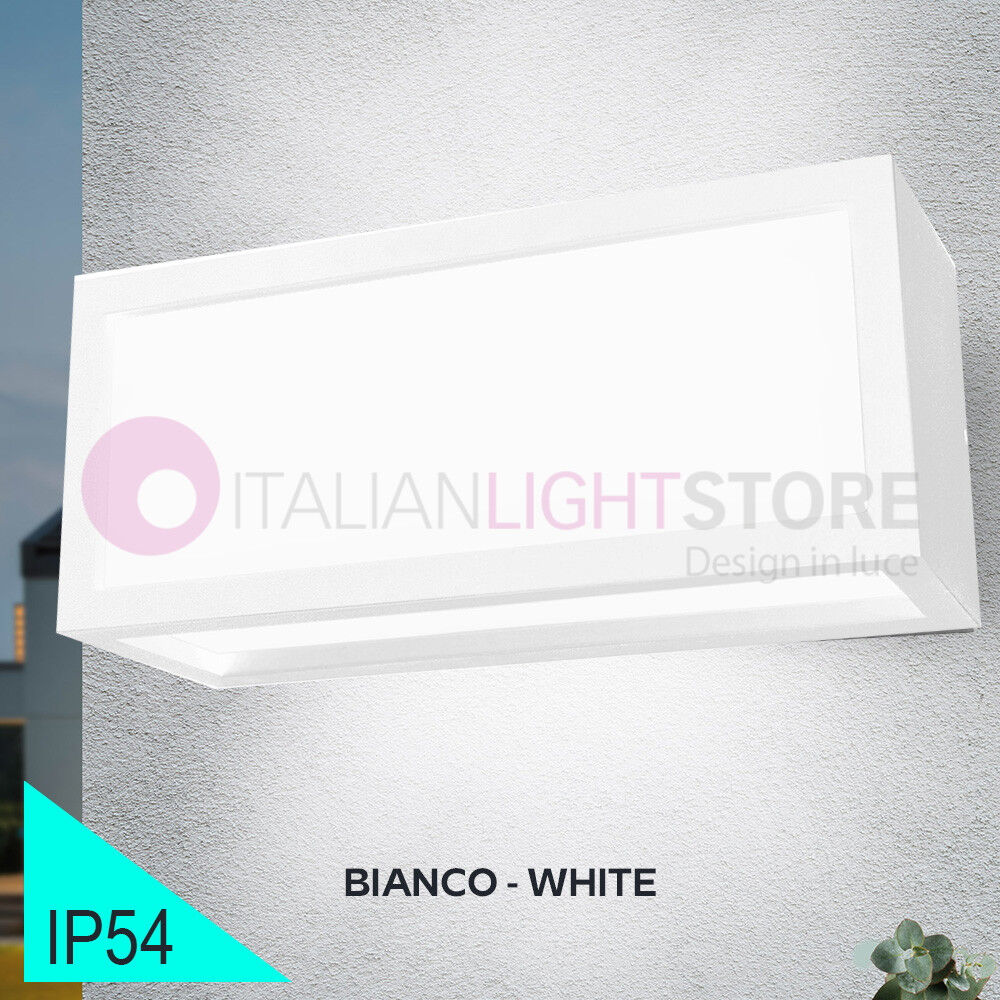 BOT Lighting Vigo3 Bianco Applique Rettangolare Da Esterno Design Moderno Ip54