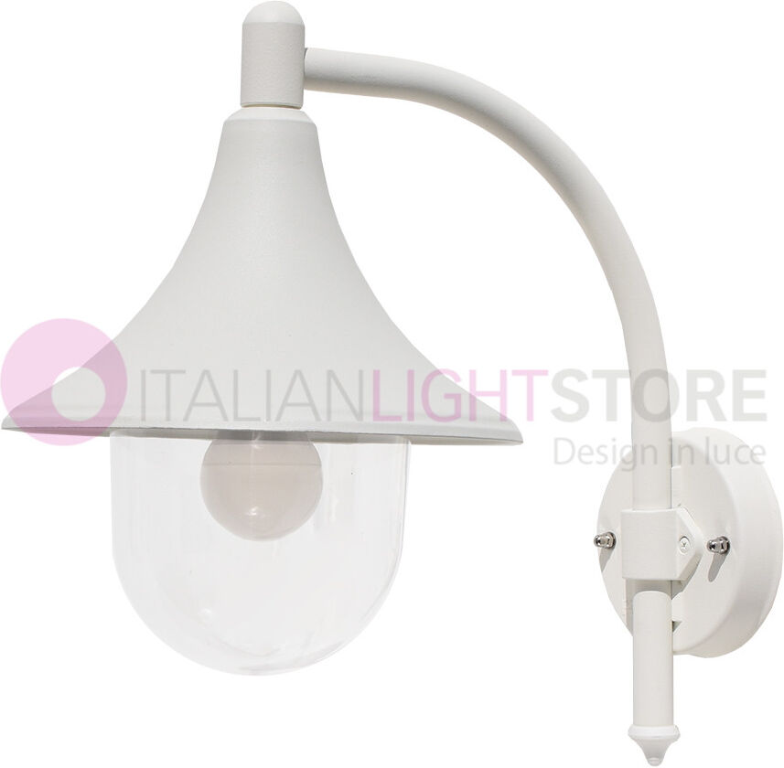 LIBERTI LAMP linea GARDEN Barchessa Lanterna Applique Bianca A Parete In Alluminio Lampada Per Esterno Classica Offerta Fine Serie