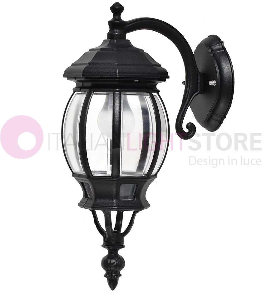 LIBERTI LAMP linea GARDEN Enea Applique Lanterna A Parete In Alluminio Applique Per Esterno Classica Nero Gardenlight