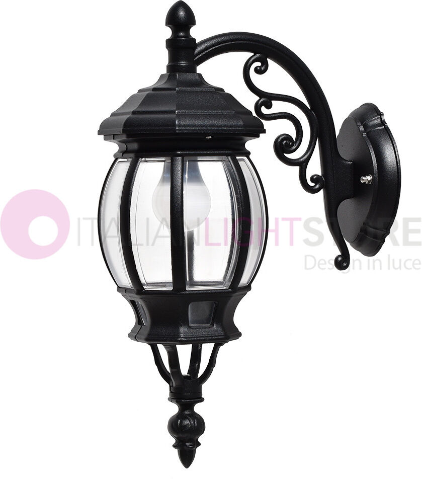 LIBERTI LAMP linea GARDEN Enea Applique Lanterna A Parete In Alluminio Applique Per Esterno Classica Nero Gardenlight