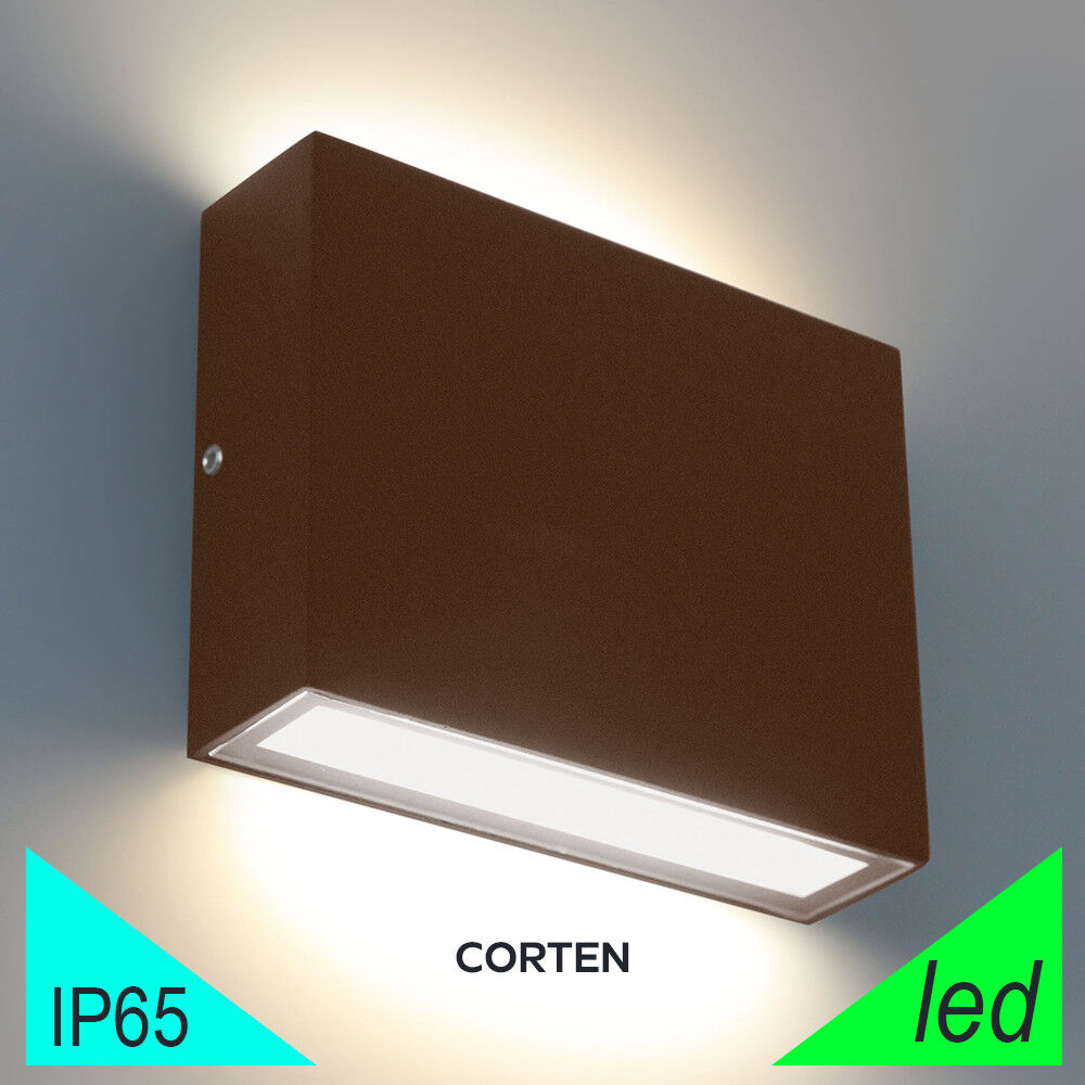 BOT Lighting Madrid7 Corten Mini Applique Led Da Esterno Up&down 7w Ip65