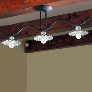 Iris Luce Giulia Lampadario Rustico Ferro E Ceramica Decorata