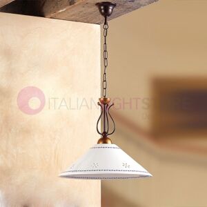 Ceramiche Borso Massarosa Lampadario In Ceramica E Ferro Rustico Country