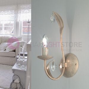 Iris Luce Duchessa Applique Candelabro Rustico In Ferro A 1 Luce Con Gocce