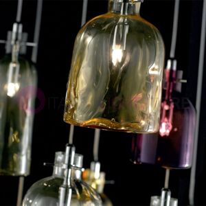 Selene Illuminazione Bossa Nova Sospensione Bottiglia Piccola In Vetro Soffiato Design Moderno
