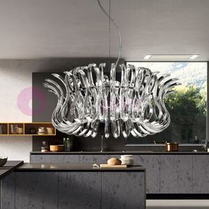 Metal Lux Light snc Wave Sospensione Cromata D.65 Vetri Cristallo Design Moderno