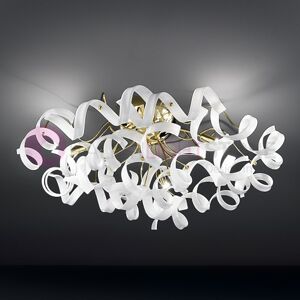 Metal Lux Light snc Astro Plafoniera A Soffitto Moderna D80 6 Luci Con Riccioli In Vetro