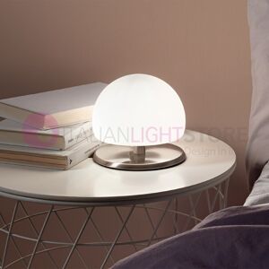 Fabas Luce Morgana Lampada Da Comodino Moderna In Vetro Soffiato Bianco