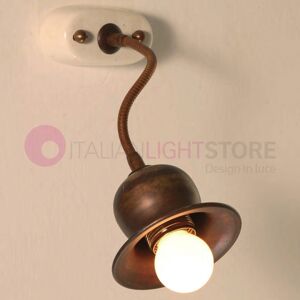 I.M.A.S. Firenze Casola Lampada Da Parete Applique Rustica Ottone E Ceramica