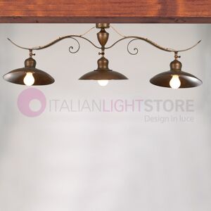 I.M.A.S. Firenze Todi Plafoniera A Soffitto 3 Luci Rustico Ottone Anticato