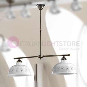 Ceramiche Borso Masseria Lampadario Bilanciere Ottone E Ceramica Rustico Country