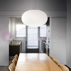 Ideal Lux Candy  Sospensione In Vetro Soffiato Bianco D.50 Cm