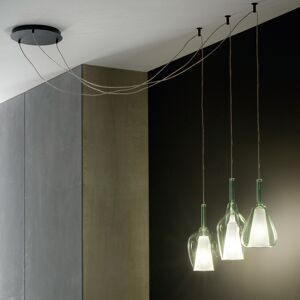 Gea Luce Srl Ofelia Lampadario A 3 Sospensioni In Vetro 7 Colori Abbinabili Design Moderno