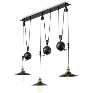 Ideal Lux Up And Down  Binario A 3 Luci Metallo Nero Stile Vintage