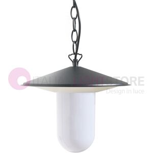 LIBERTI LAMP linea GARDEN Kairos Antracite Lampada A Sospensione Da Esterno Con Piattino D.30