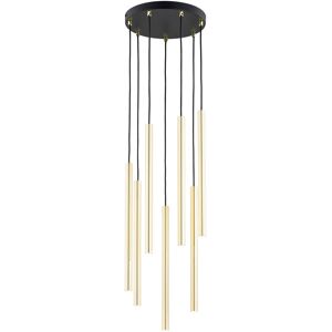 EMIBIG Selter Gold Lampadario A 7 Luci Cilindri Dorati Design Moderno