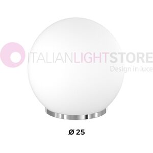 Top Light Illuminazione Mars Lampada Da Tavolo Con Sfera In Vetro Bianco D.25 Cm.