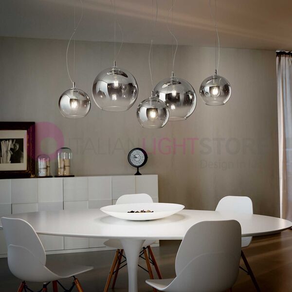 ideal lux nemo plus  lampadario 5 sfere in vetro design moderno