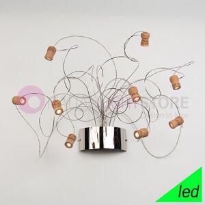 Febo Light Wineled Applique 9 Luci Led Metallo Flessibile Con Tappi Di Sughero