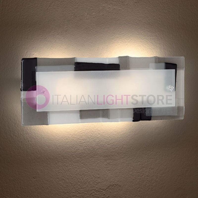 Familamp Broadway Lampada Parete Soffitto In Vetro Di Murano L.60x20