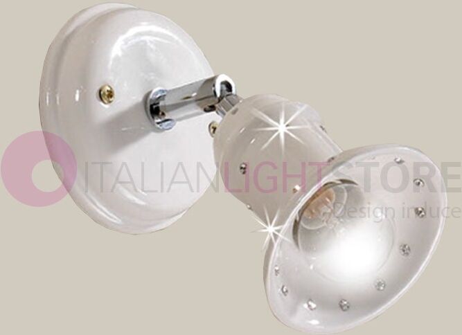 Ceramiche Borso Florence Lampada Spot Orientabile In Ceramica Con Cristalli