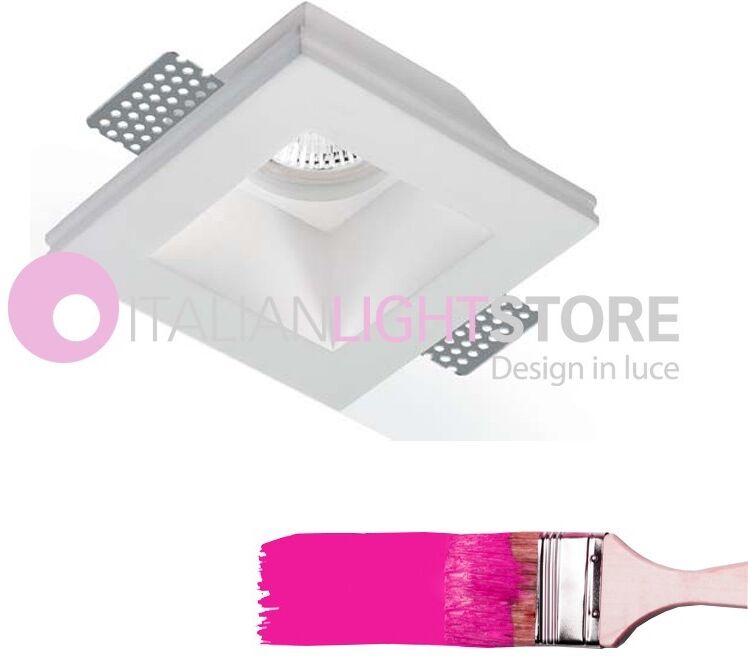 Gea Luce Srl Mizar Faretto Da Incasso A Scomparsa Moderno  In Gesso Quadrato Gu10 Verniciabile