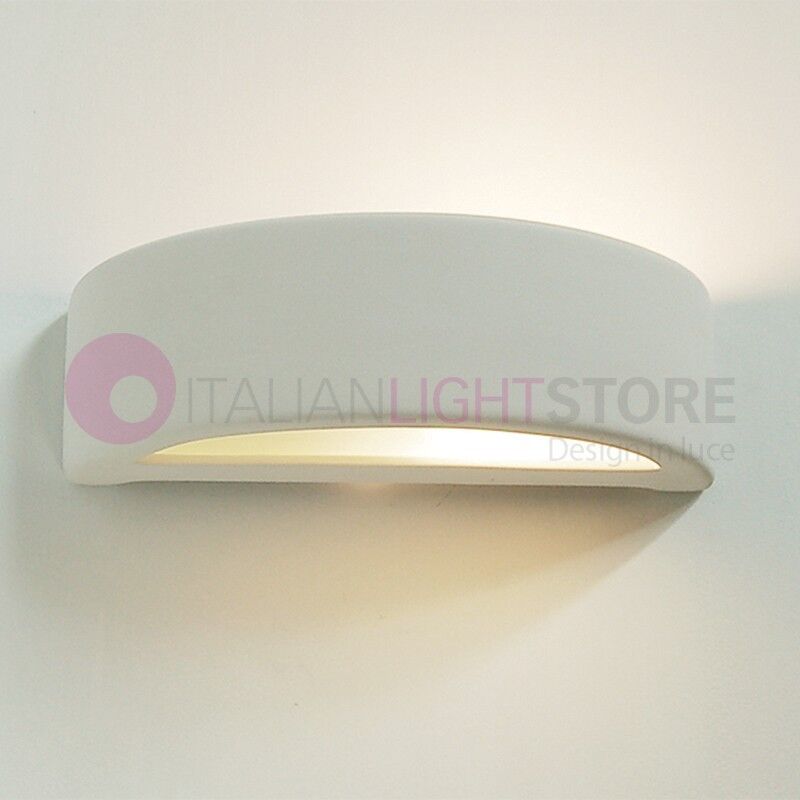 LIBERTI LAMP linea ceramica Libera Applique Fascia In Gesso Decorabile Con Vetro