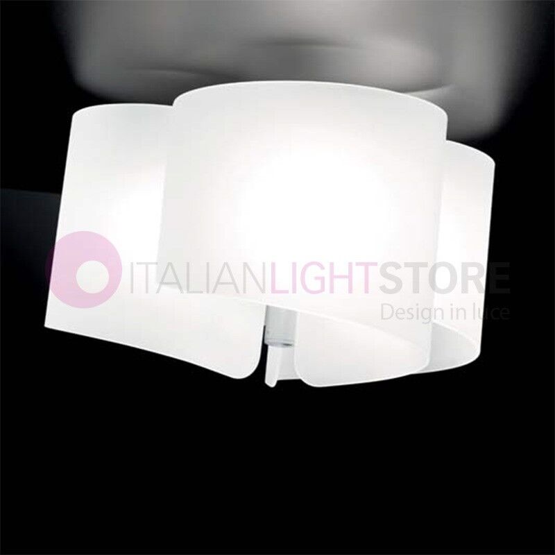 Selene Illuminazione Papiro Plafoniera 3 Luci Cristallo Curvato D.46 Design Moderno