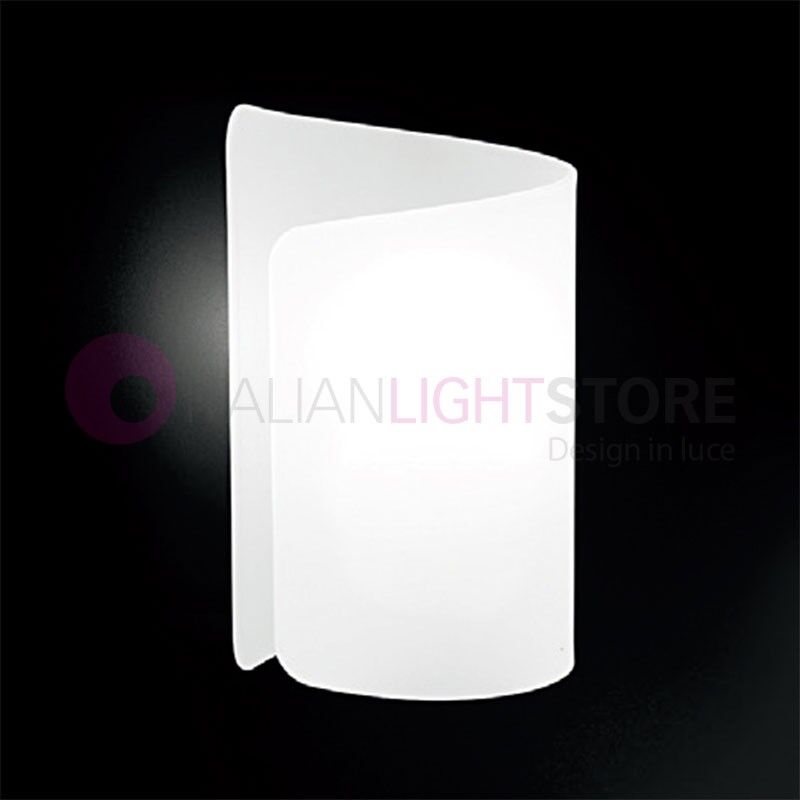 Selene Illuminazione Papiro Lampada A Parete In Cristallo Curvato D.15 Design Moderno