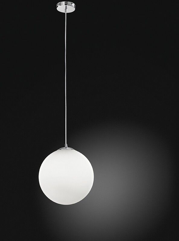 Perenz Srl Sphera Lampada A Sospensione Moderna Sfera Vetro Bianco D.30