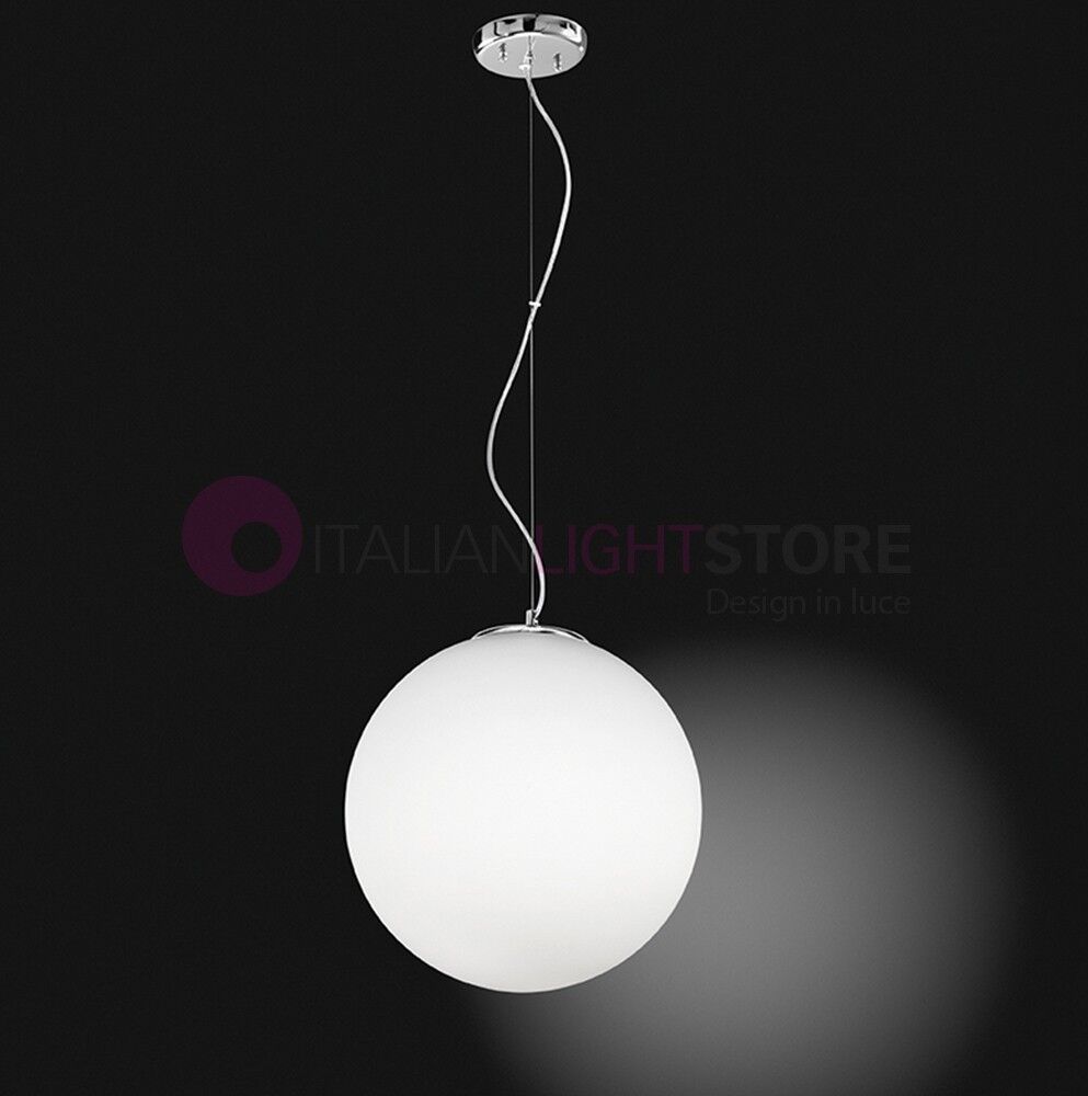 Perenz Srl Sphera Lampada A Sospensione Moderna Sfera Vetro Bianco D.40