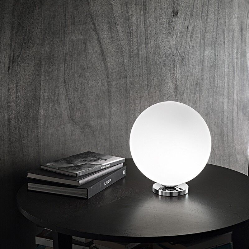 Perenz Srl Sphera Lampada Da Tavolo Moderna Sfera Vetro Bianco