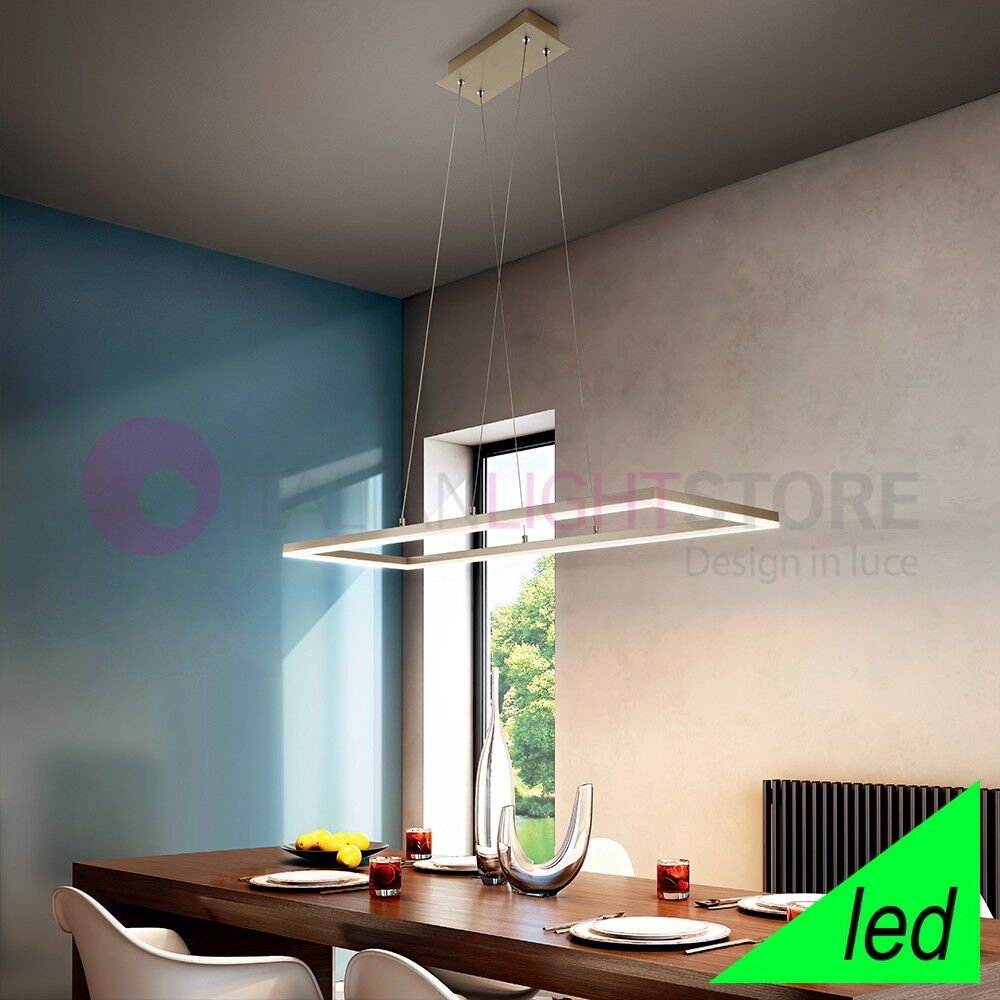 Fabas Luce Bard Lampada A Sospensione Rettangolare Led 52w Design Moderno