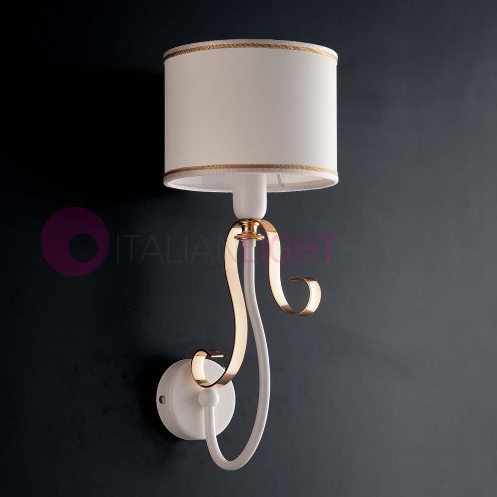 Iris Luce Giudecca Applique Contemporaneo Bianco E Oro